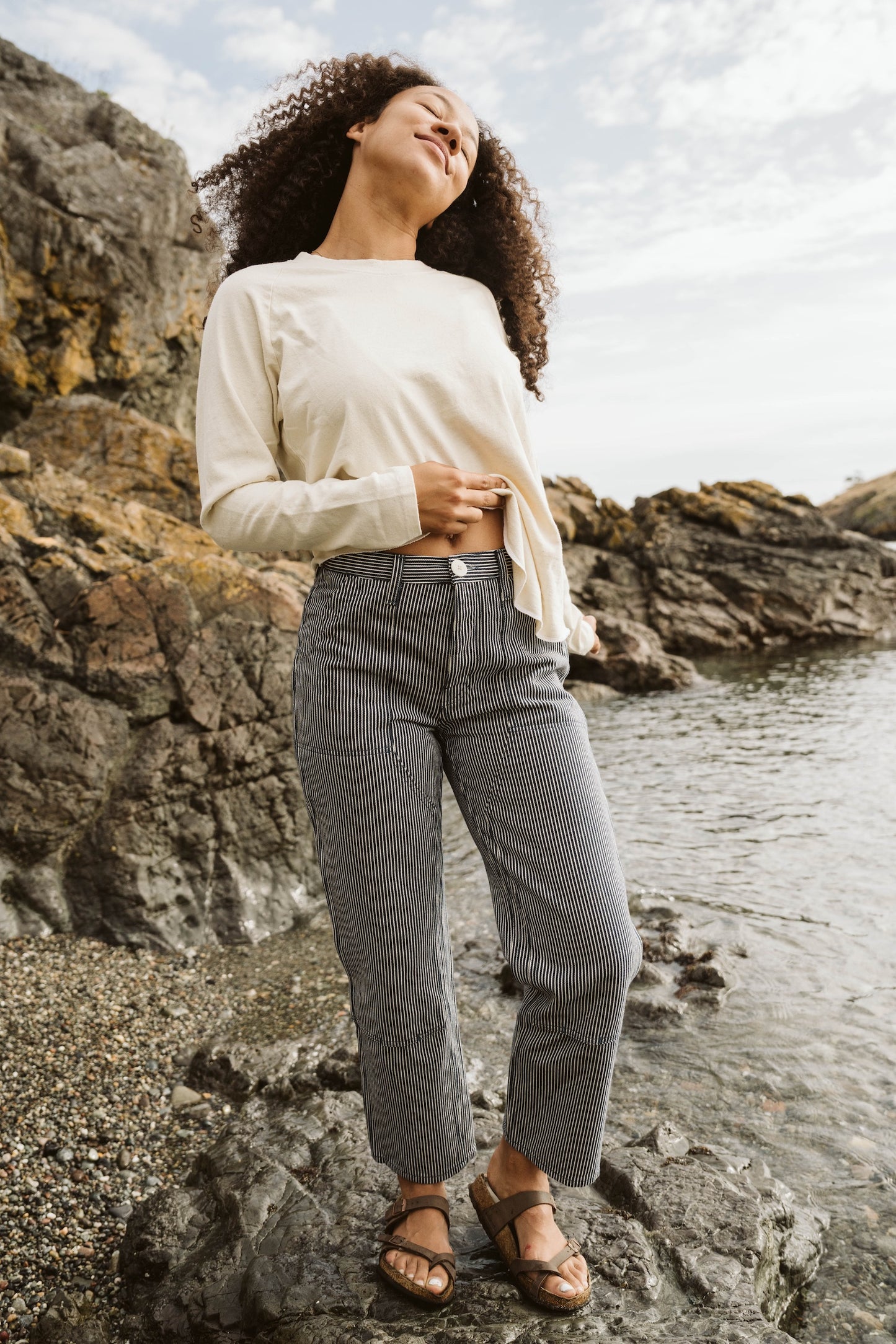 The High Tide Pant | Hickory Stripe