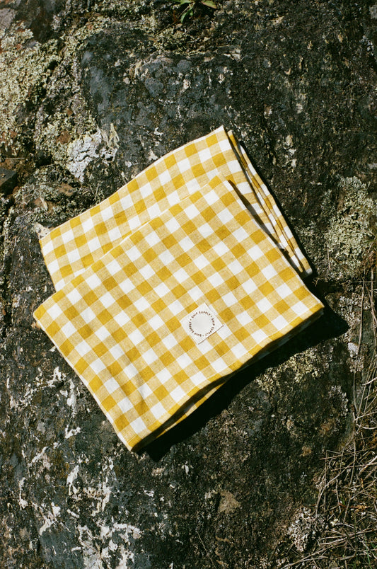 Ship Supply's Everyday Cloth |  White + Mustard Yellow