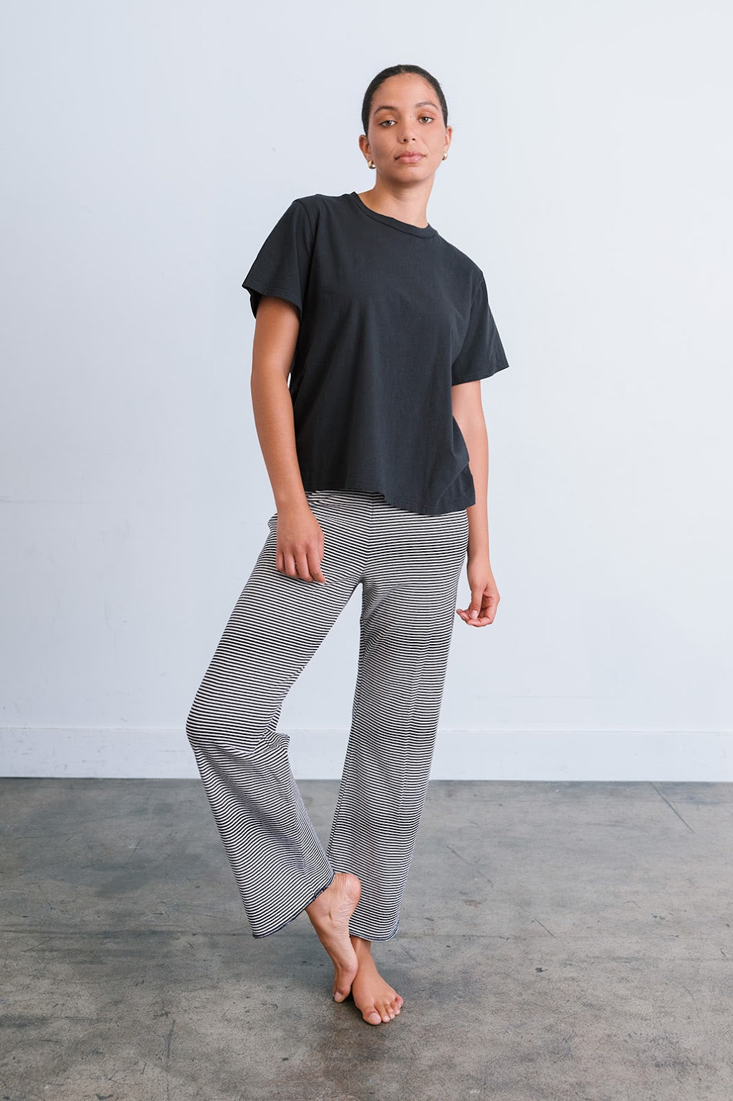 Hemp Baselayer Pant | B&W Stripes