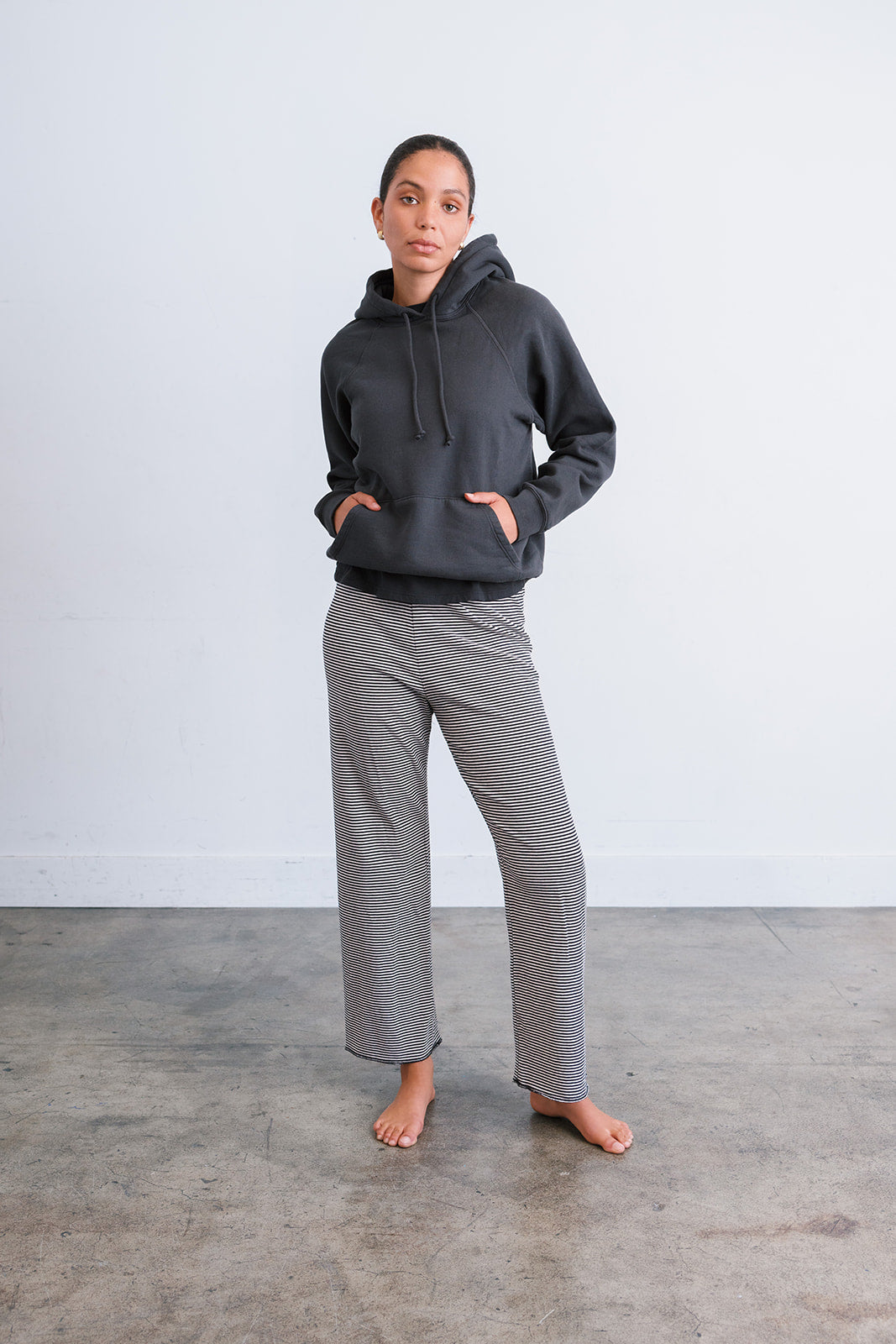 Hemp Baselayer Pant | B&W Stripes