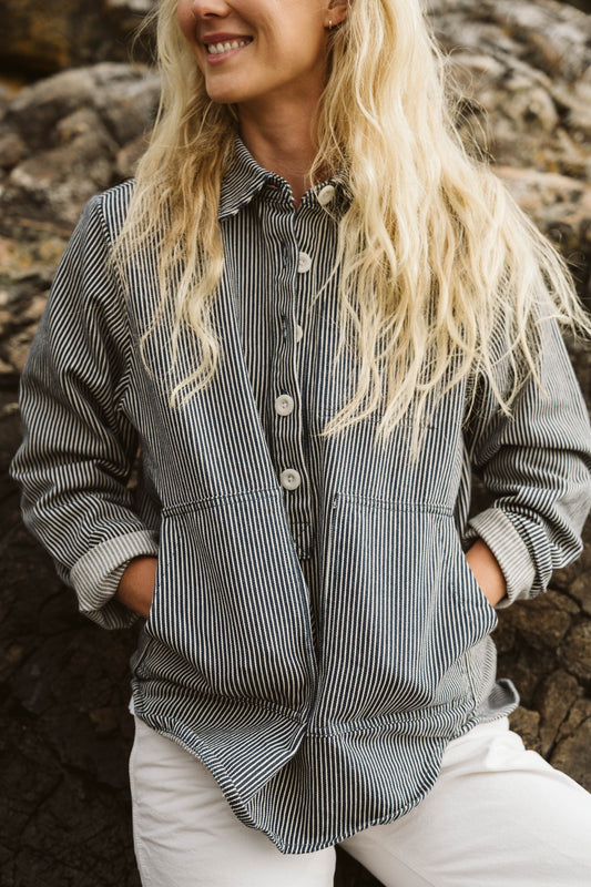 The Curtis Top  | Hickory Stripe