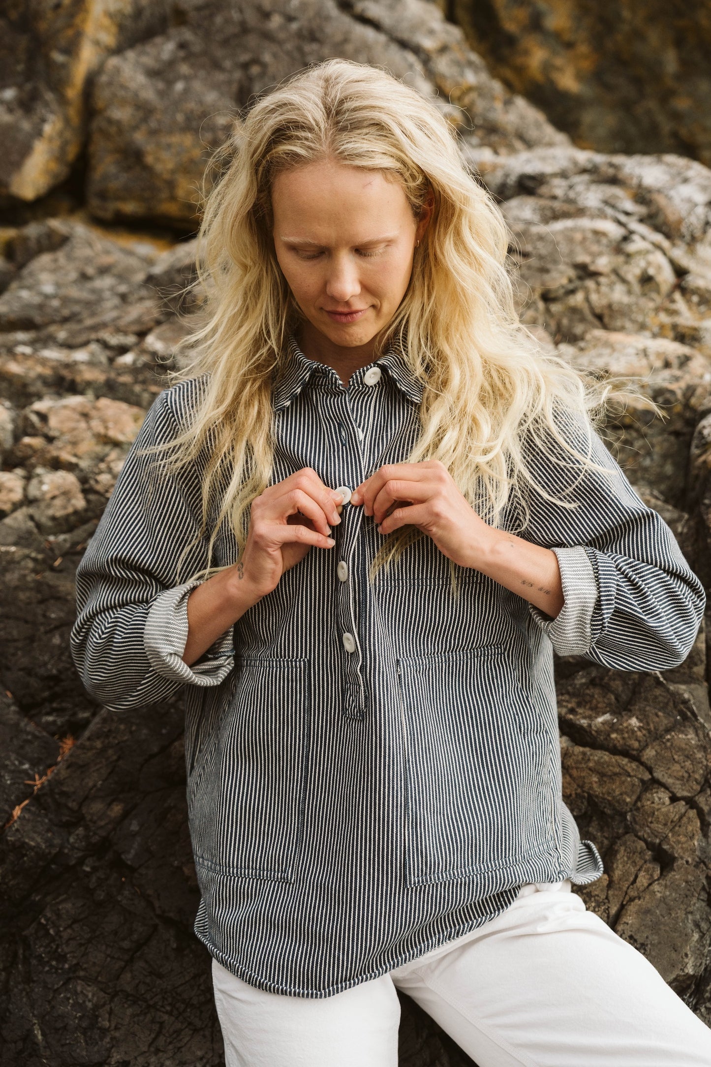 The Curtis Top  | Hickory Stripe
