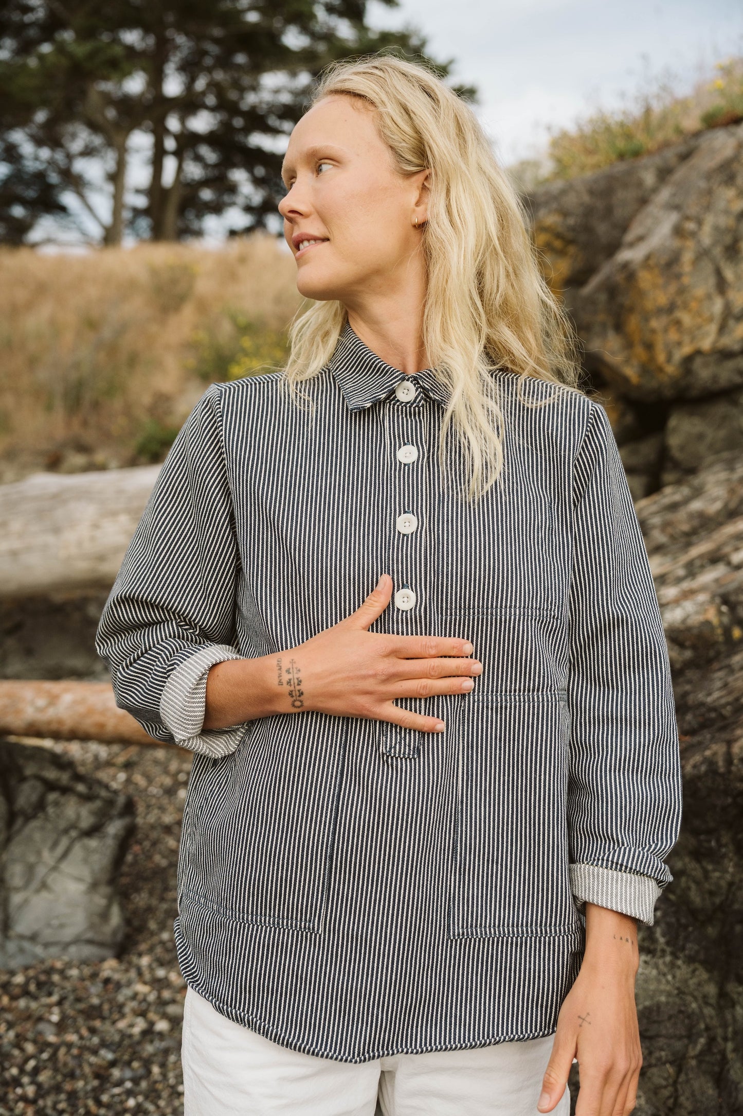 The Curtis Top  | Hickory Stripe
