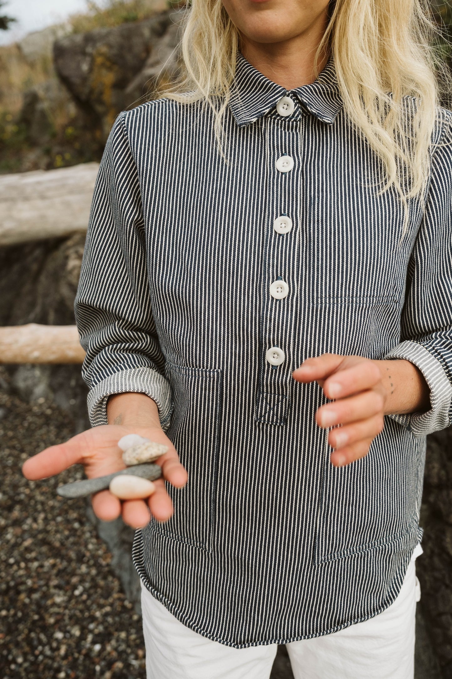 The Curtis Top  | Hickory Stripe
