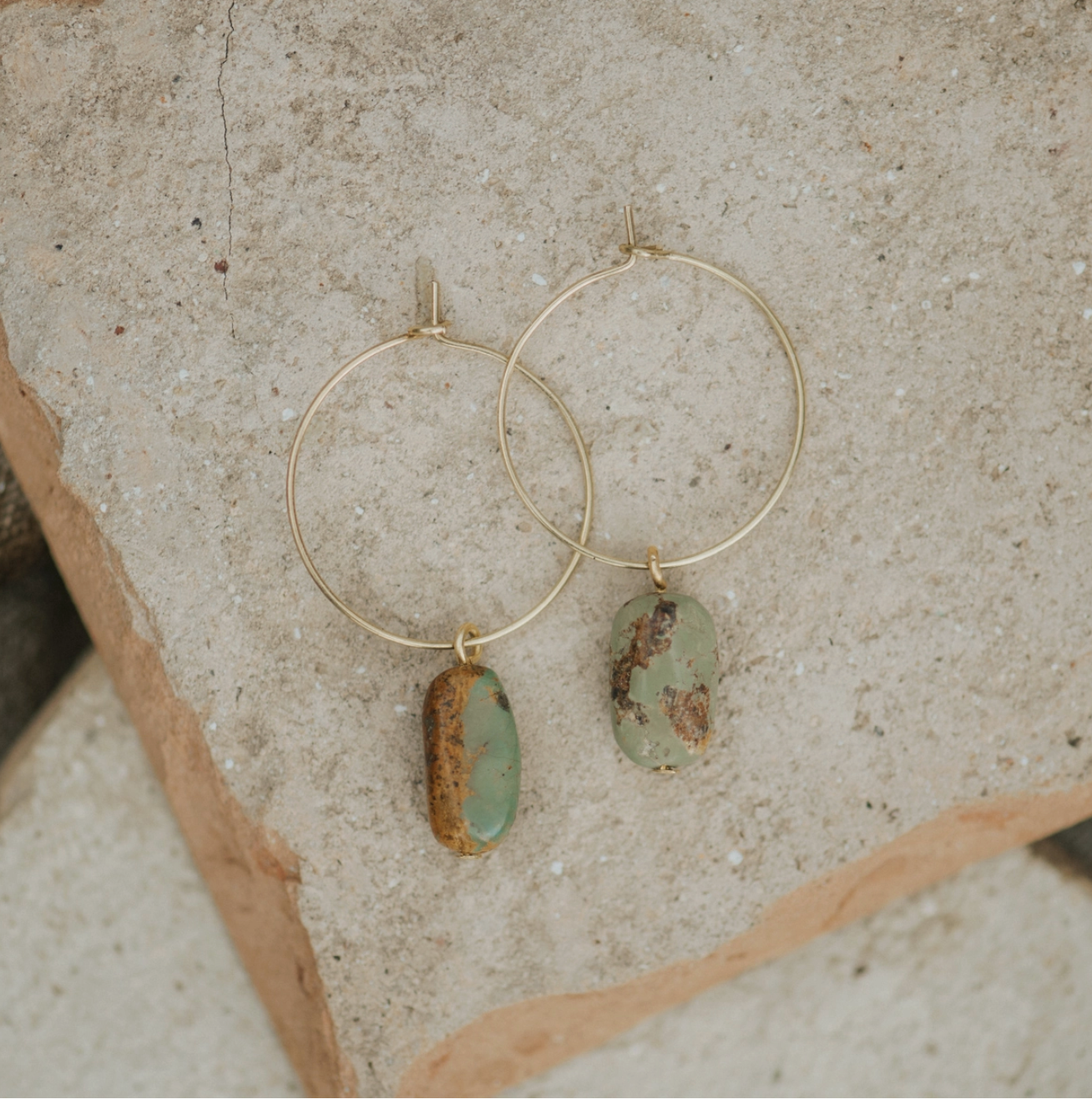 Aurora Hoops - with turquoise